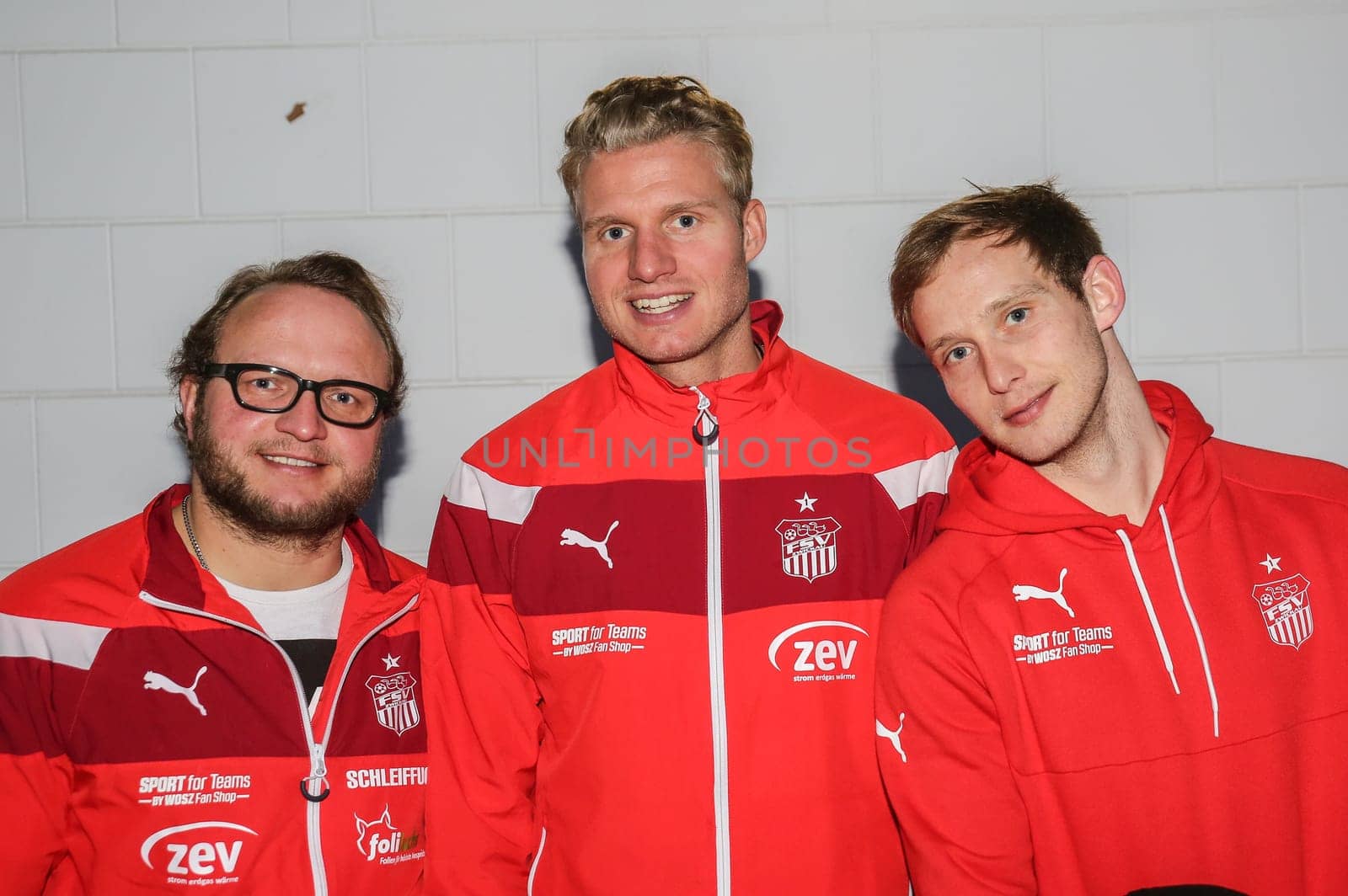 Assistant coach Danny König,goalkeeper Marian Unger and Rene Lange ( all FSV Zwickau) - 3rd league season 2016/2017 point game 1.FCM against FSV Zwickau