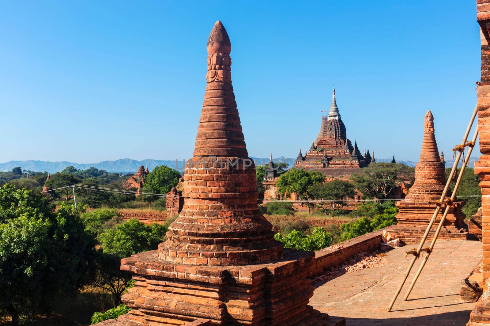 Bagan buddha tower at day , famous place in Myanmar/ Burma