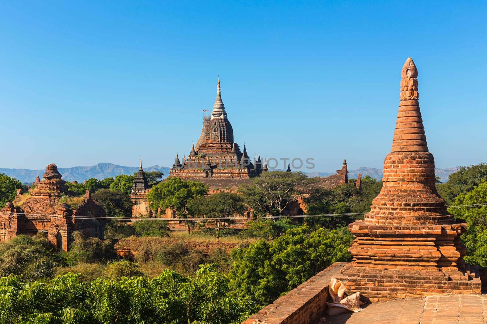 Bagan buddha tower at day , famous place in Myanmar/ Burma