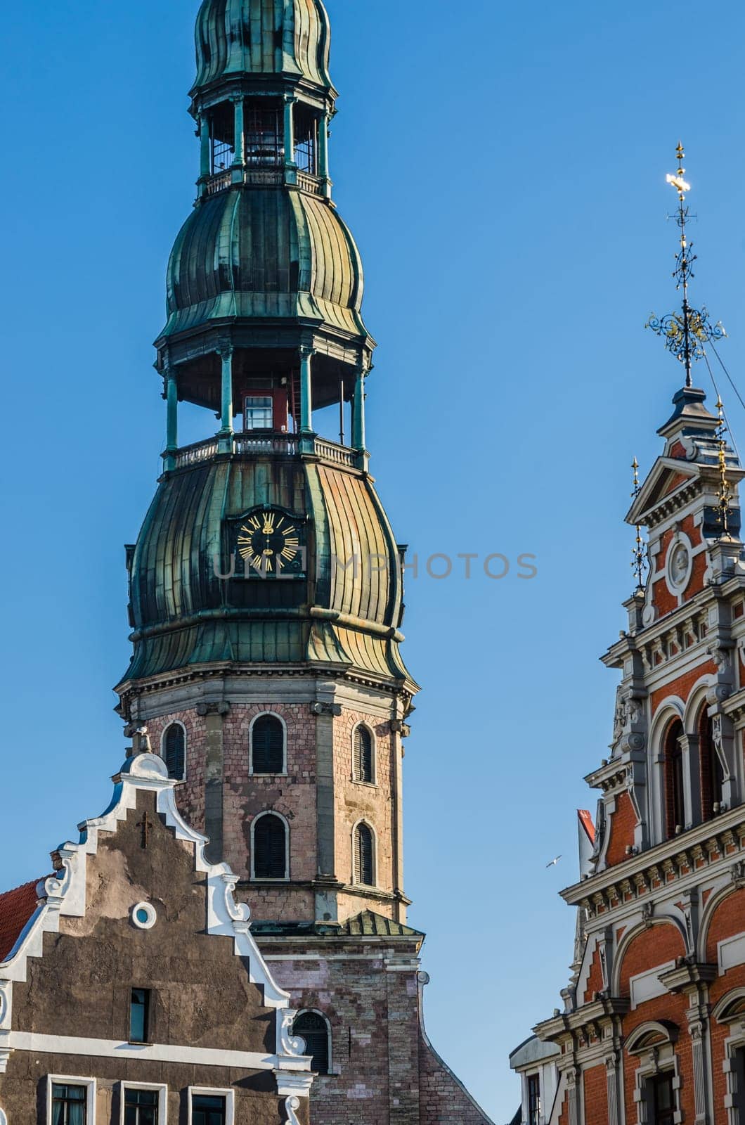 View of the steeple of St. Peter's Church in Riga