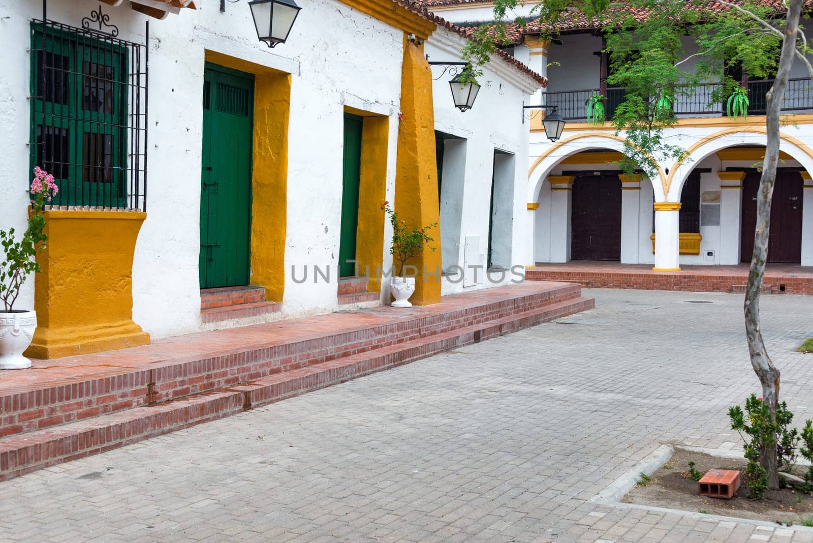 Beautiful historic colonial architecture in the center of Mompox, Colombia