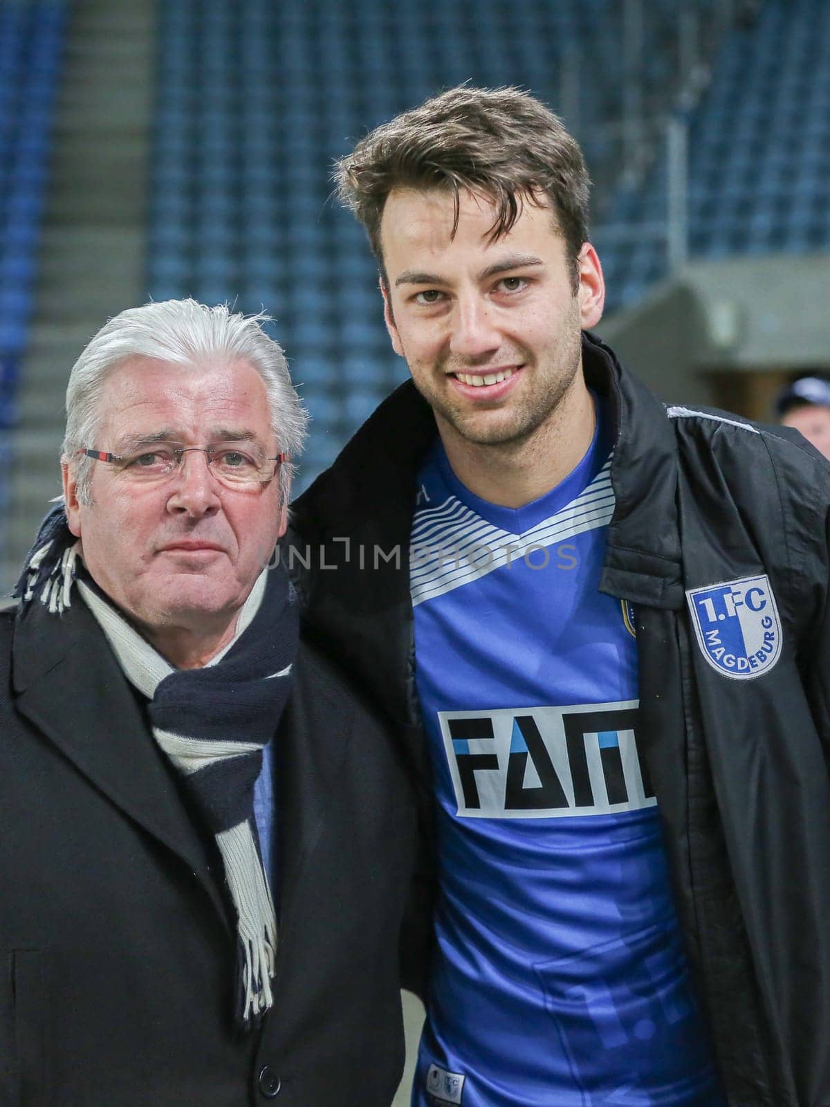 Wolfgang-Paule-Seguin and Christian Beck (both 1.FC Magdeburg) after 3rd league season 2016/2017 point game 1.FCM against SC Preußen Münster