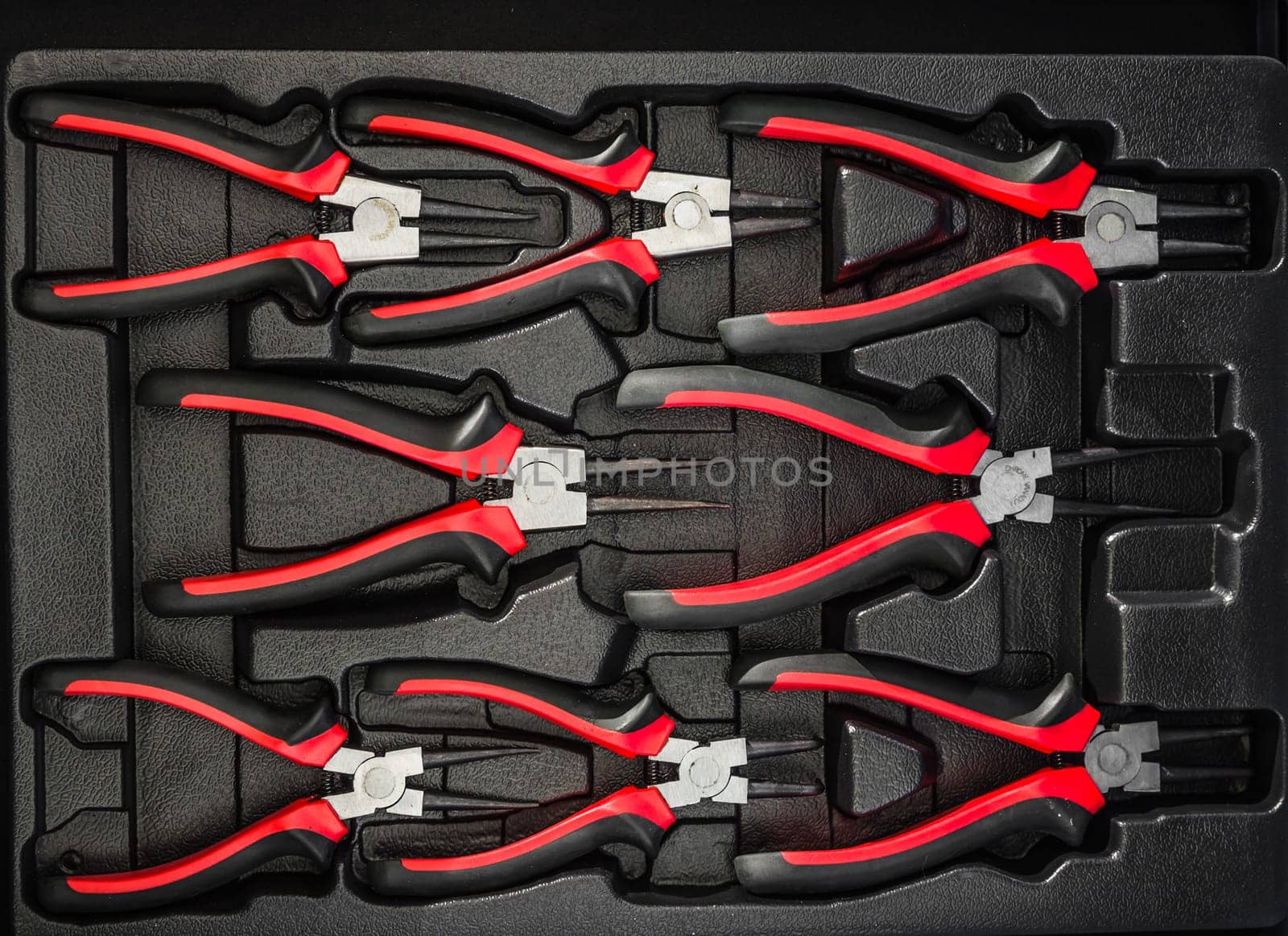 Toolbox in the workshop, close-up