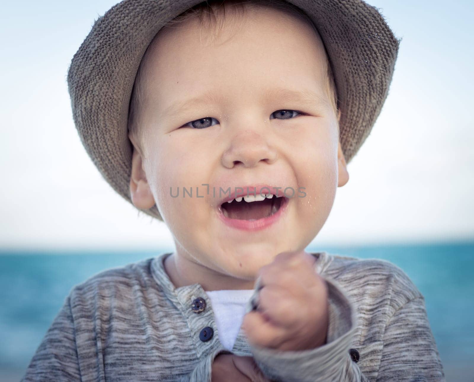 Outdoor portrait of a happy boy