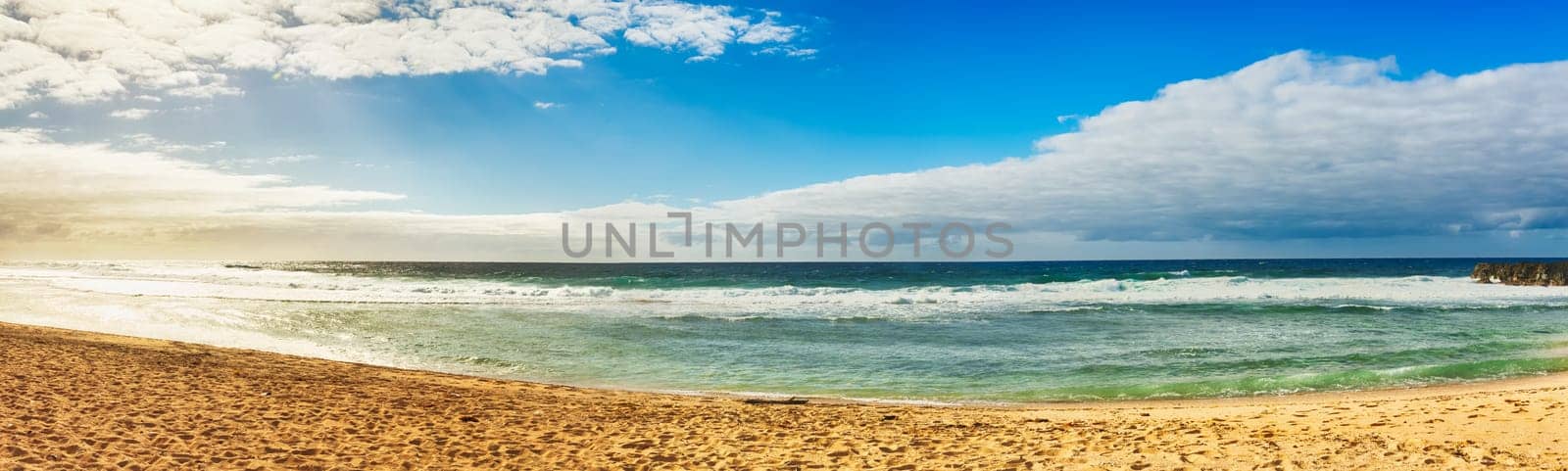 Gris-Gris beach at sunrise. Mauritius. Panorama