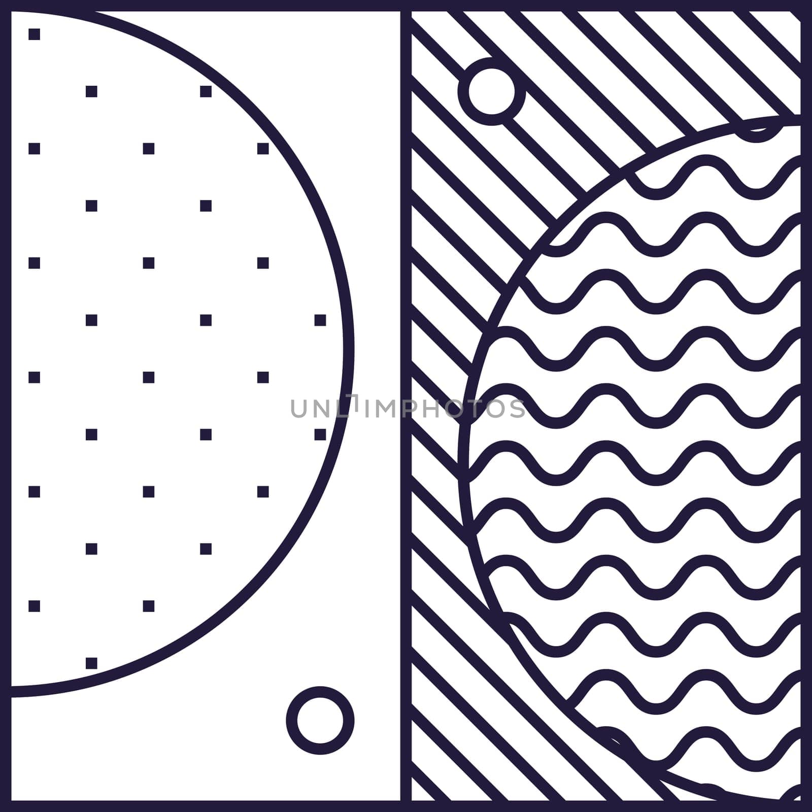 Festive Background in Neo Memphis Style Monochrome Decorative Wallpaper with Simple Editable Bold Block violet and white Color positive digital print