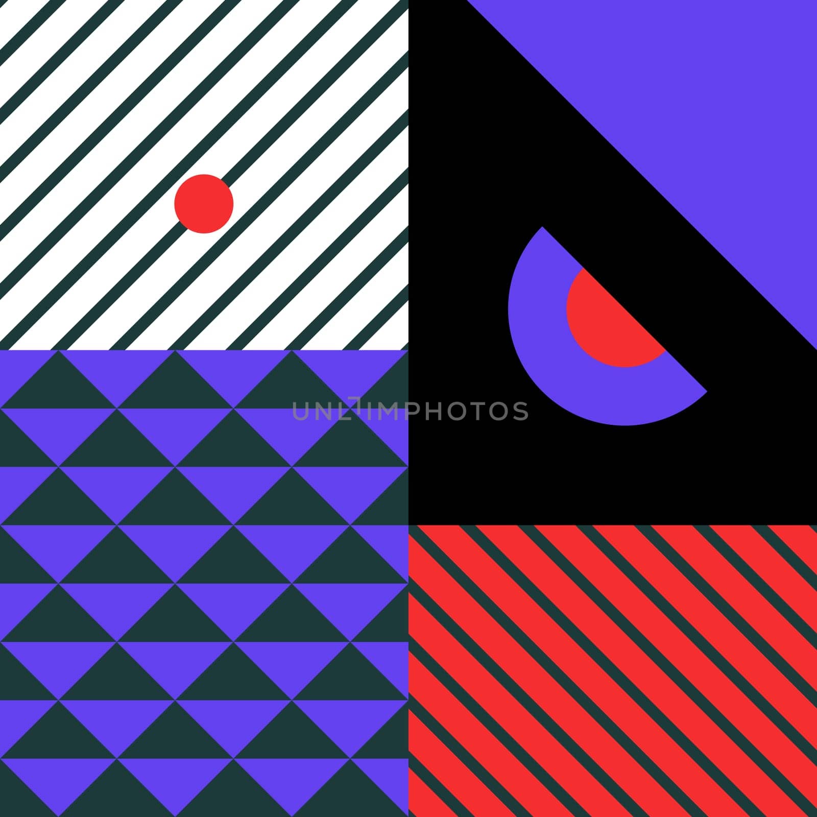 Festive Background in Neo Memphis Style Colorful Decorative Wallpaper with Simple Editable Bold Block Bright Color positive digital print