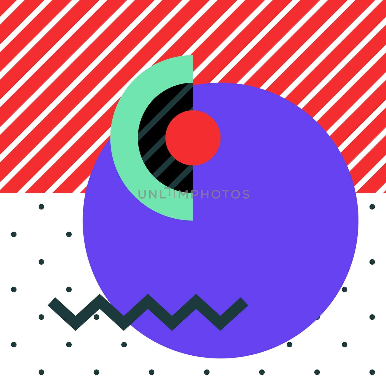 Festive Background in Neo Memphis Style Colorful Decorative Wallpaper with Simple Editable Bold Block Bright Color positive digital print