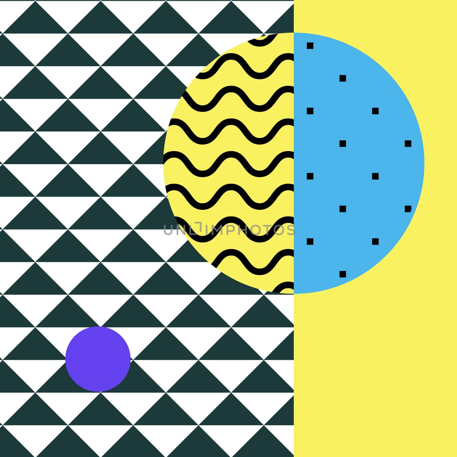Festive Background in Neo Memphis Style Colorful Decorative Wallpaper with Simple Editable Bold Block Bright Color positive digital print