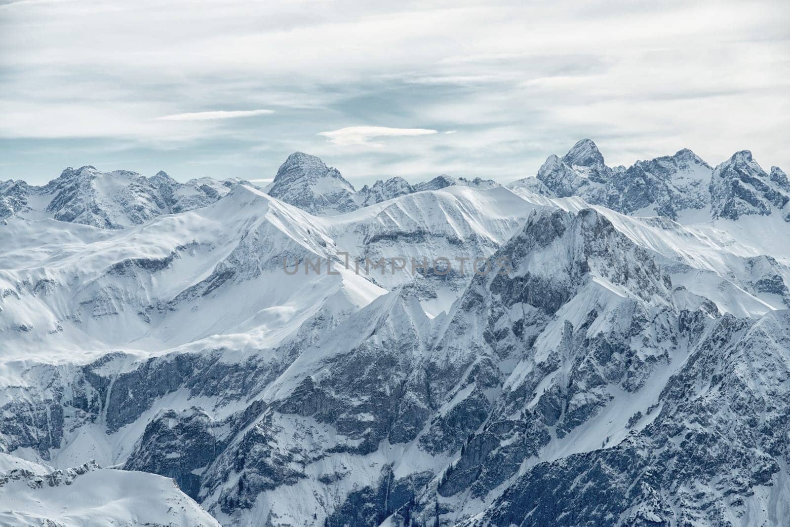 view from the Nebelhorn mountain,Bavarian Alps