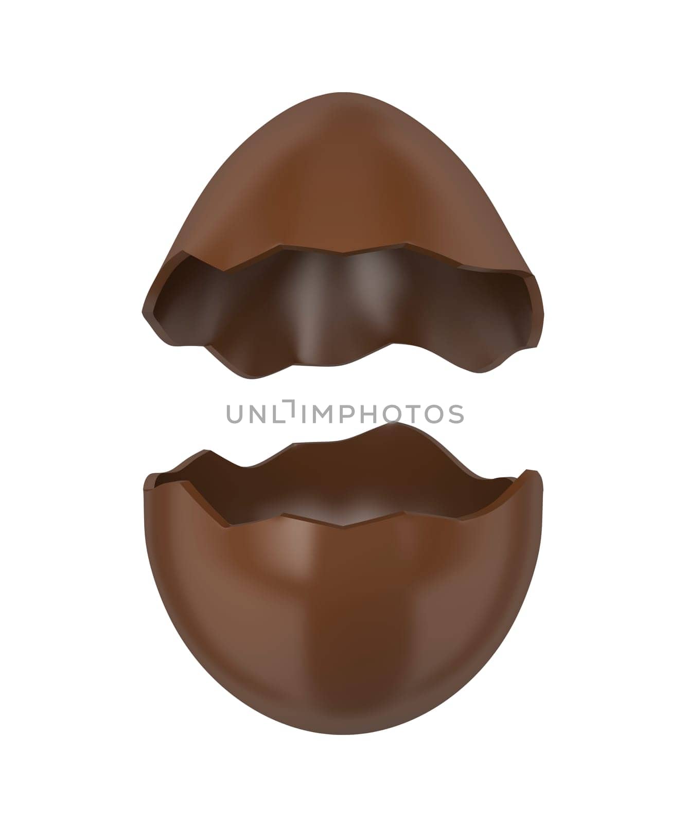 Chocolate egg isolated on white background