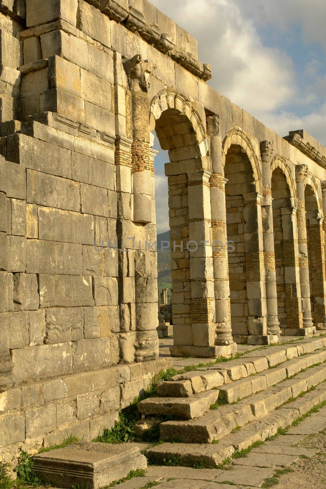 ancient roman old town ruins of Volubilis in morocco