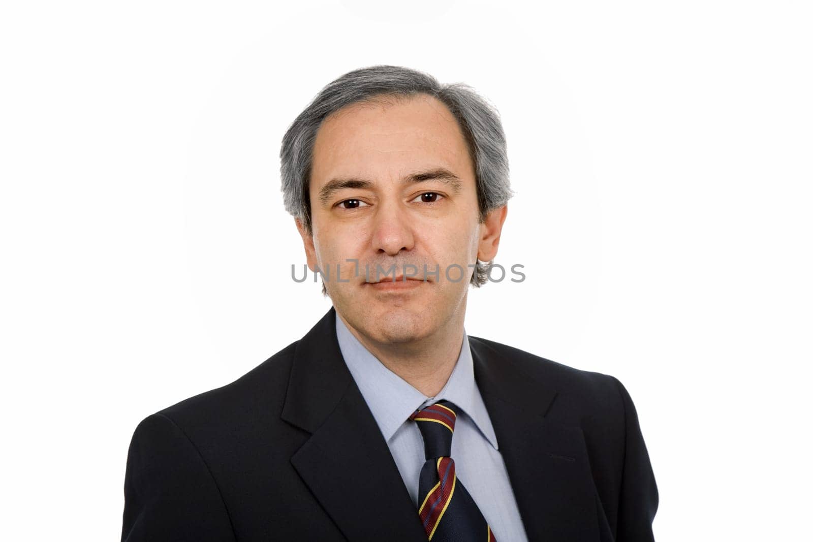 mature business man portrait in white background