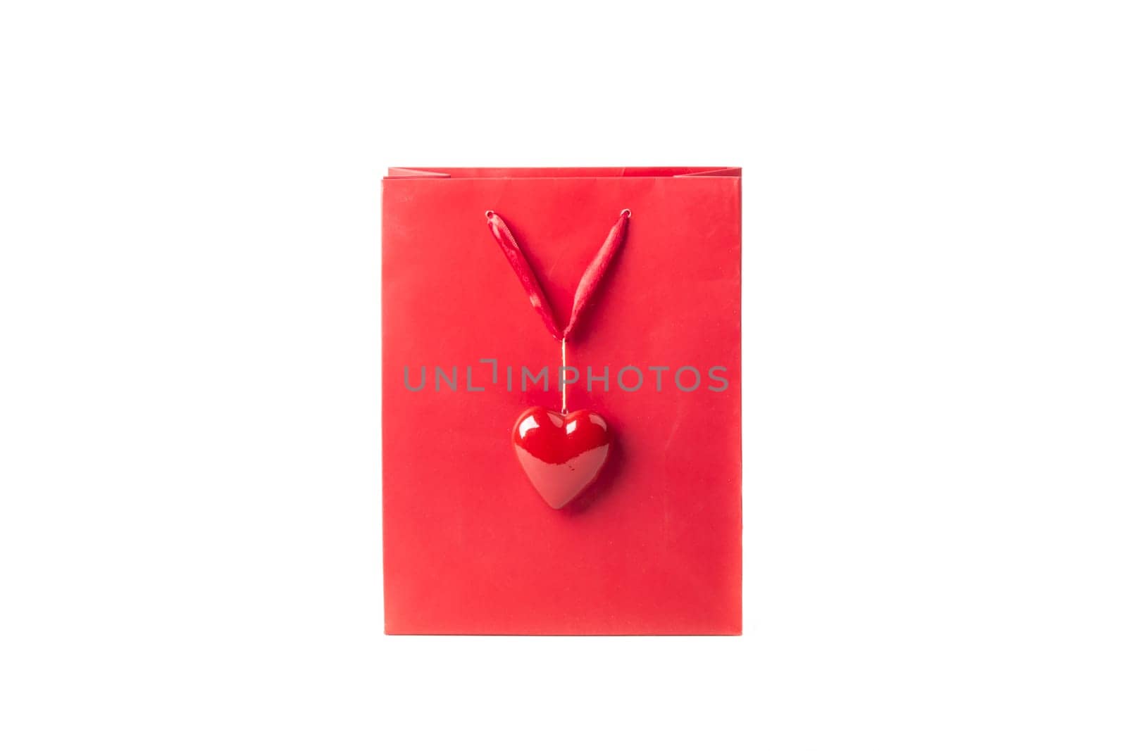 Wonderful surprise for sweetheart wife or girlfriend. Isolated on white background.