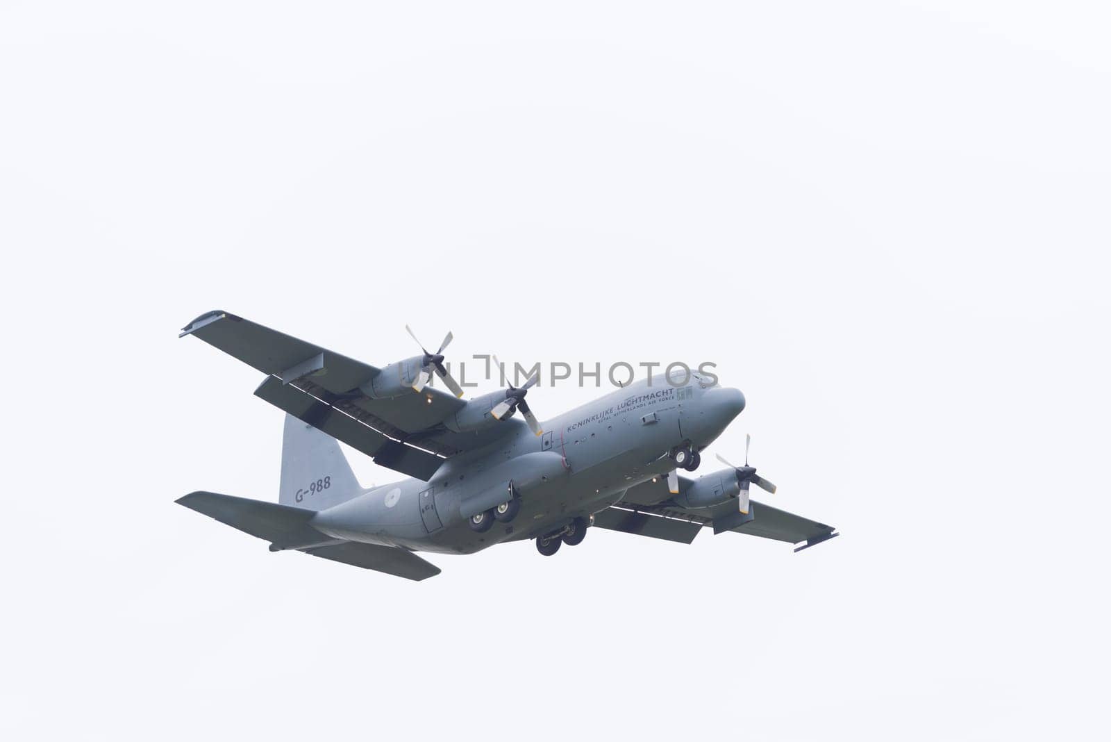 LEEUWARDEN, NETHERLANDS - JUNE 6, 2016: Dutch Air Force Lockheed C-130H-30 Hercules (L-382) [G-273] during a demonstration at the Royal Netherlands Air Force Days