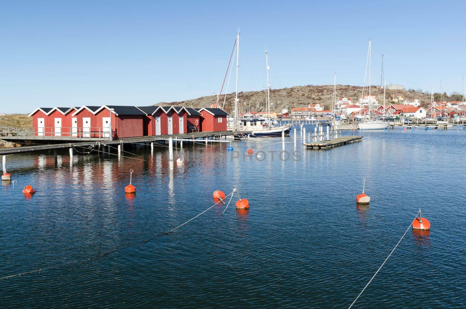 one harbour on a little island on sweden west-coast