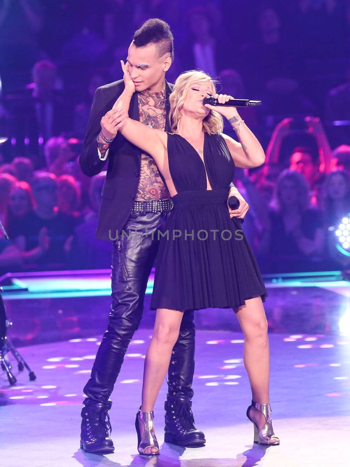DSDS winner 2016 singer Prince Damien and singer Michelle in the ARD TV show Schlager Countdown in Oldenburg on 25.03.2017