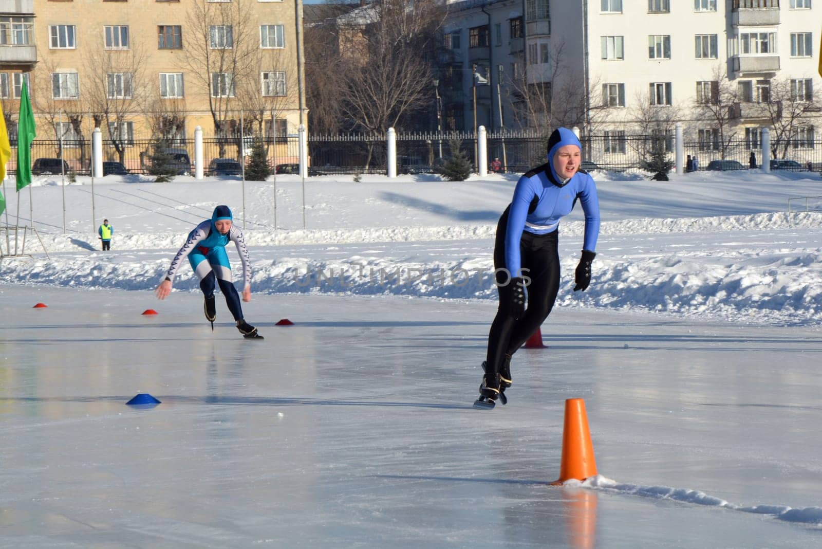 Skating. Training for riding on skates on the ice.