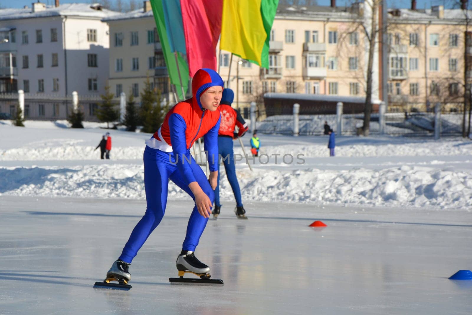 Skating. Training for riding on skates on the ice.