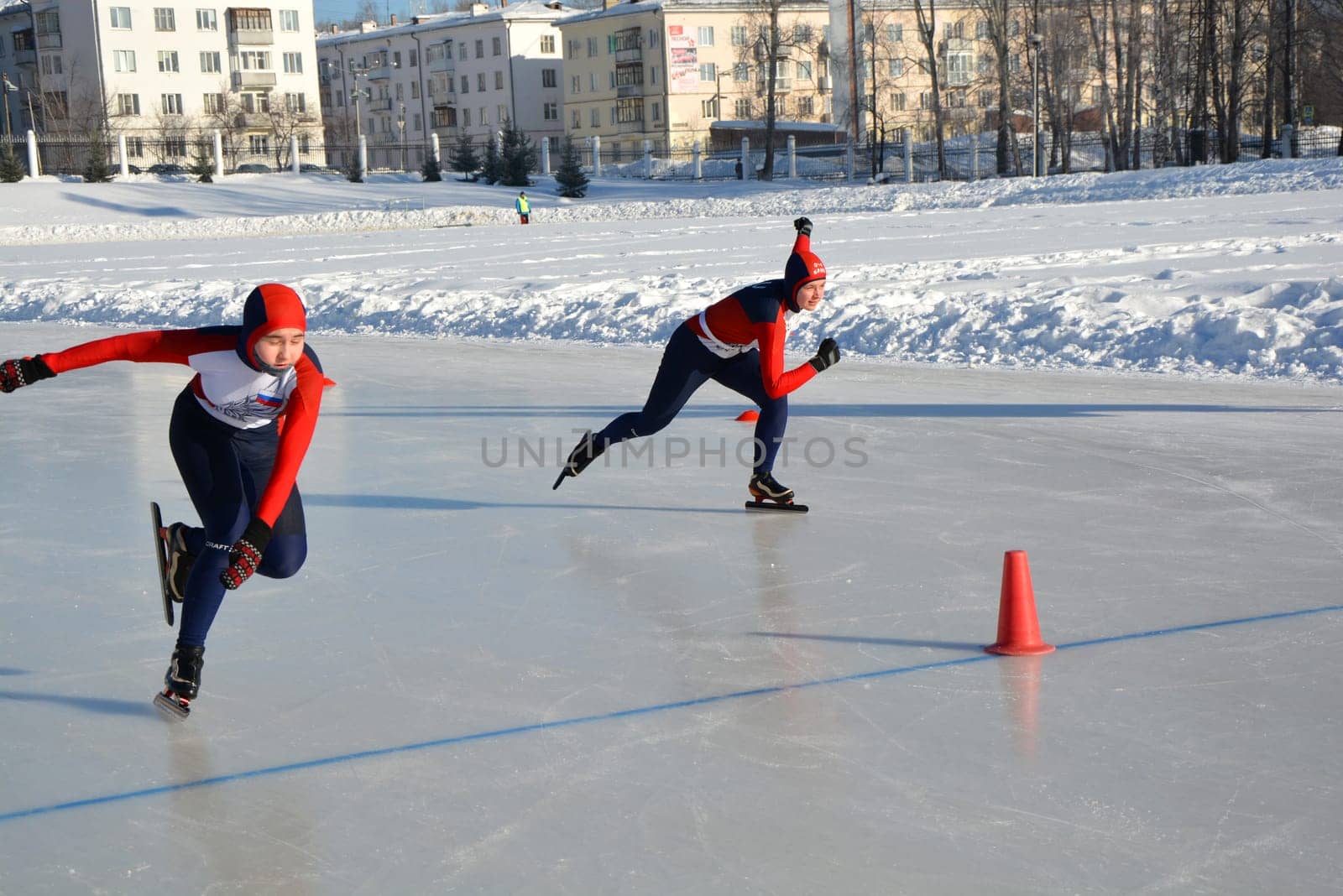 Skating. Training for riding on skates on the ice.