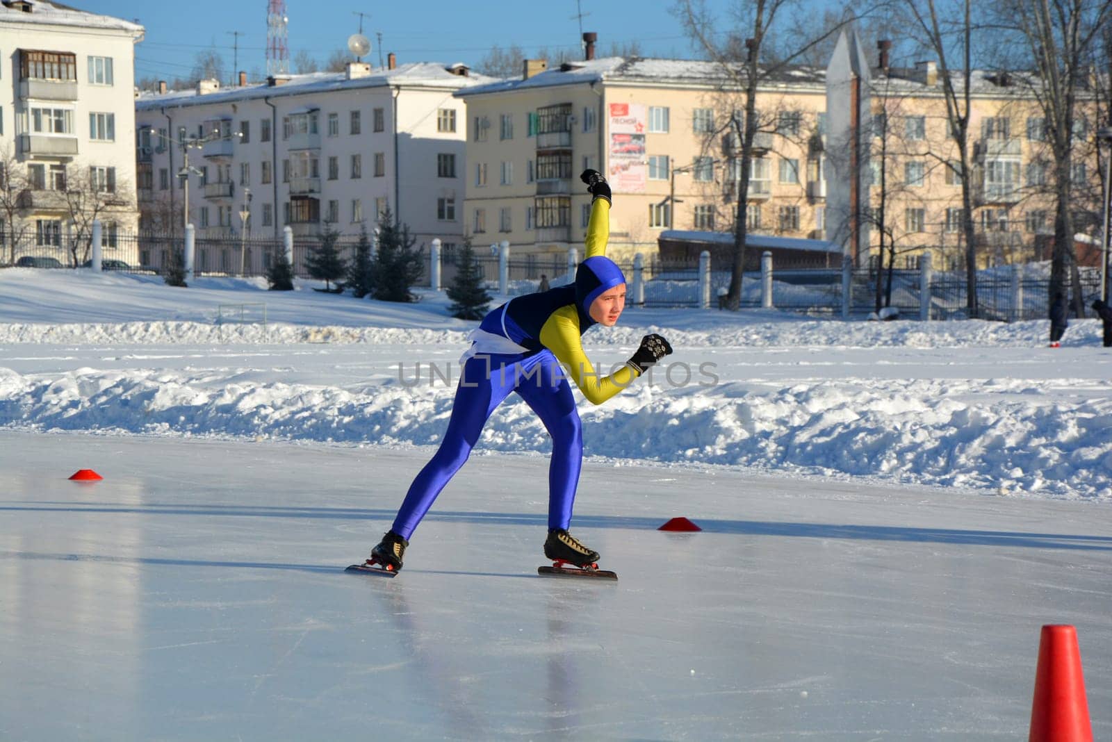 Skating. Training for riding on skates on the ice.