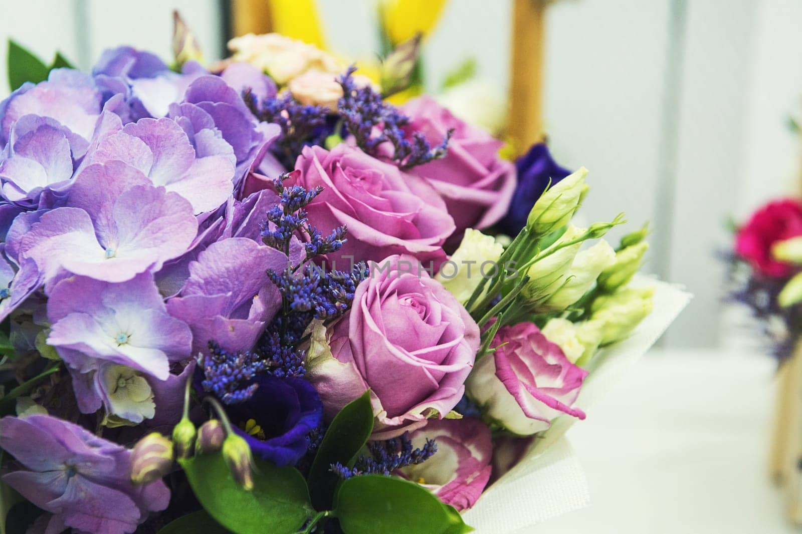 beautiful wedding bouquet, close up photo