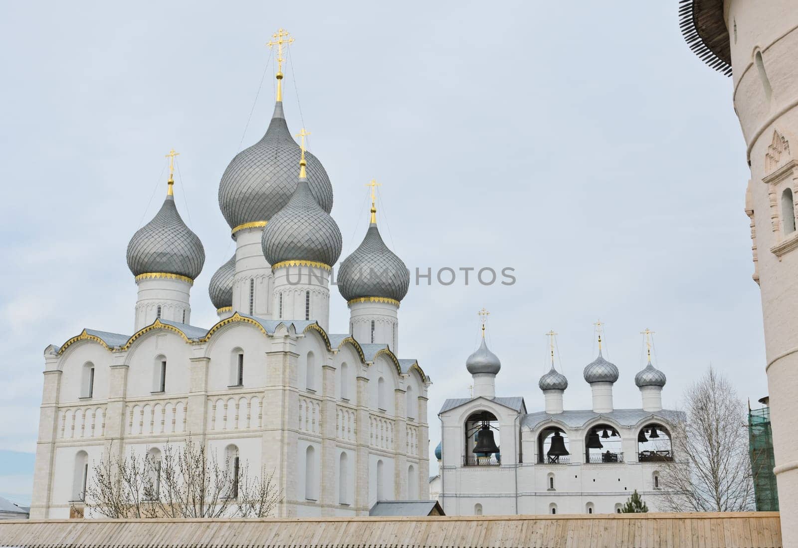 Assumption cathedral and bell tower in Rostov Kremlin, Russia