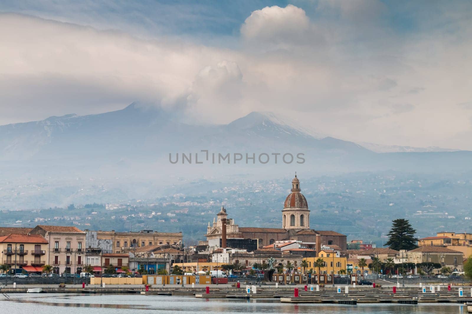 View of Ripoto From harbour in a cloudy day