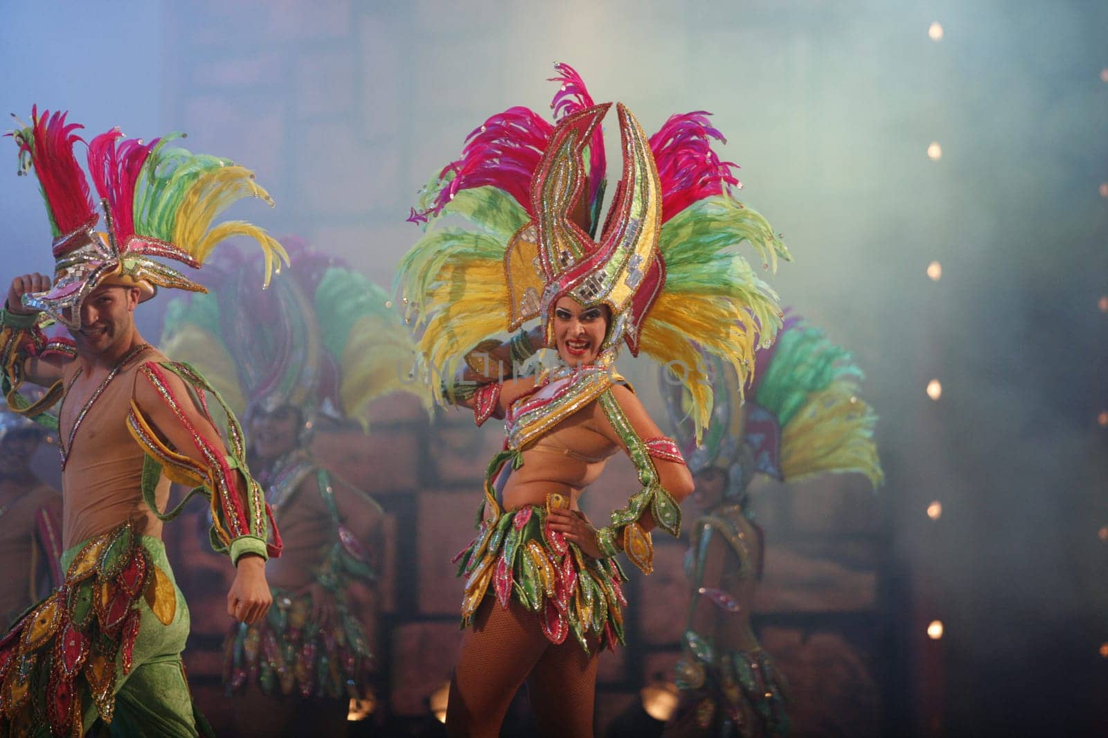 the carneval in the city of Las Palmas on the Island Gran Canary on the Canary Island of Spain in the Atlantic Ocean.