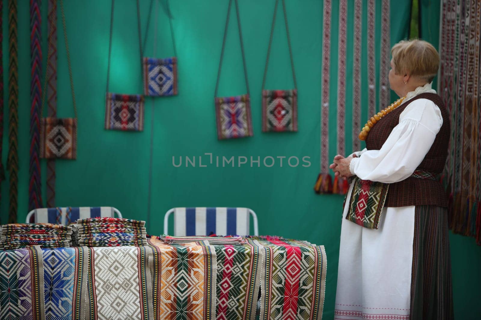 The Market at the Summer Festival in a Parc in the old City of Vilnius in the Baltic State of Lithuania