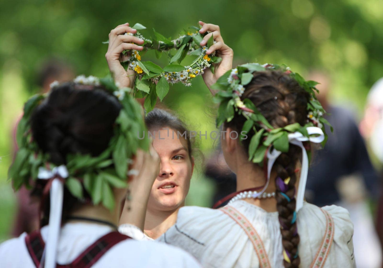 a Summer Festival in a Parc in the old City of Vilnius in the Baltic State of Lithuania