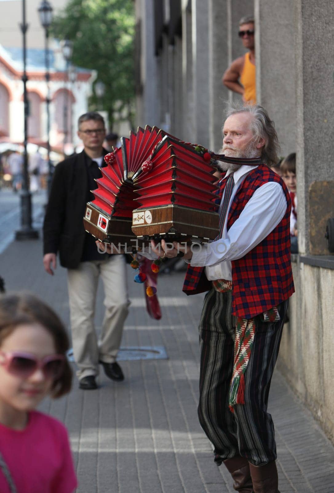 a Summer Festival in a Parc in the old City of Vilnius in the Baltic State of Lithuania