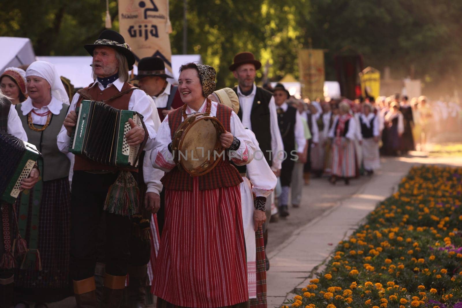 a Summer Festival in a Parc in the old City of Vilnius in the Baltic State of Lithuania