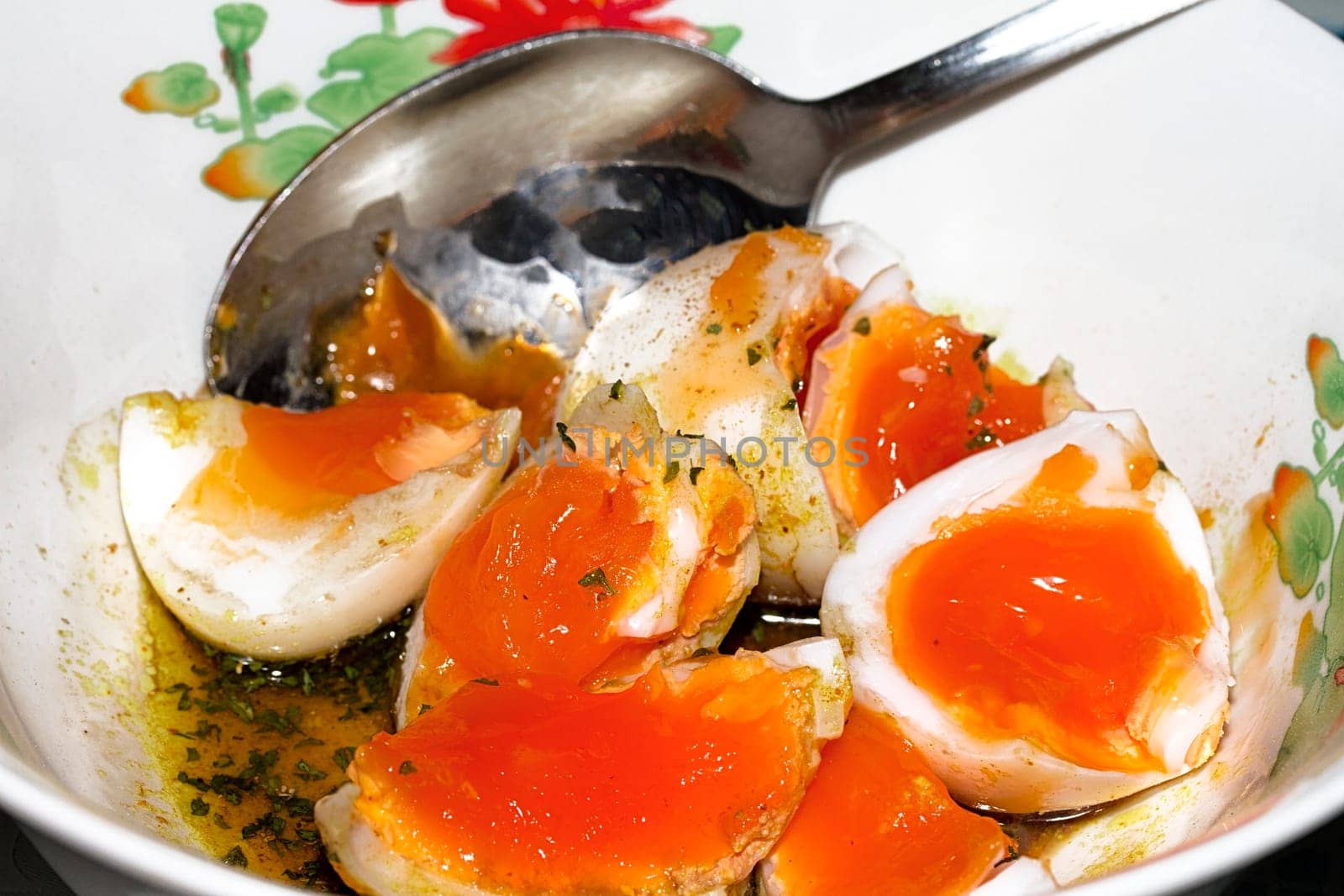 boiled duck egg fresh breakfast