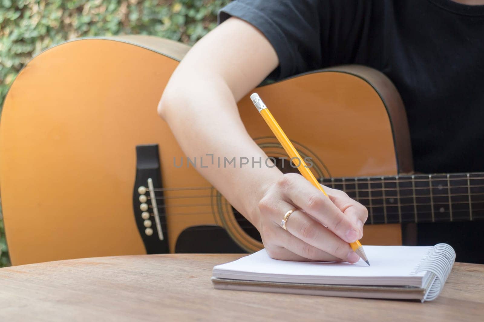 Relaxing Time With Classical Acoustic Guitar, stock photo