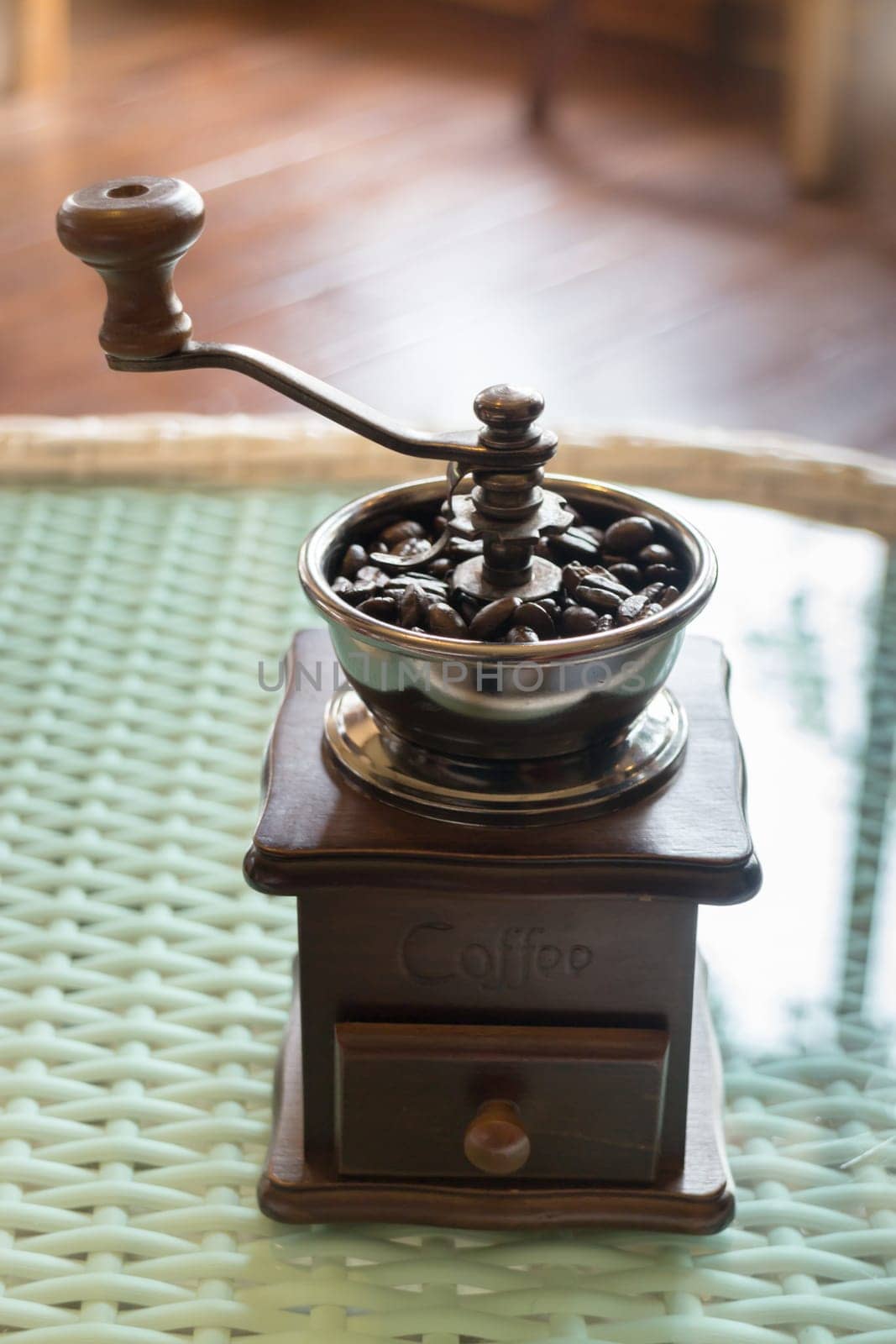 Mill For Grinding Roasted Coffee Grain, stock photo