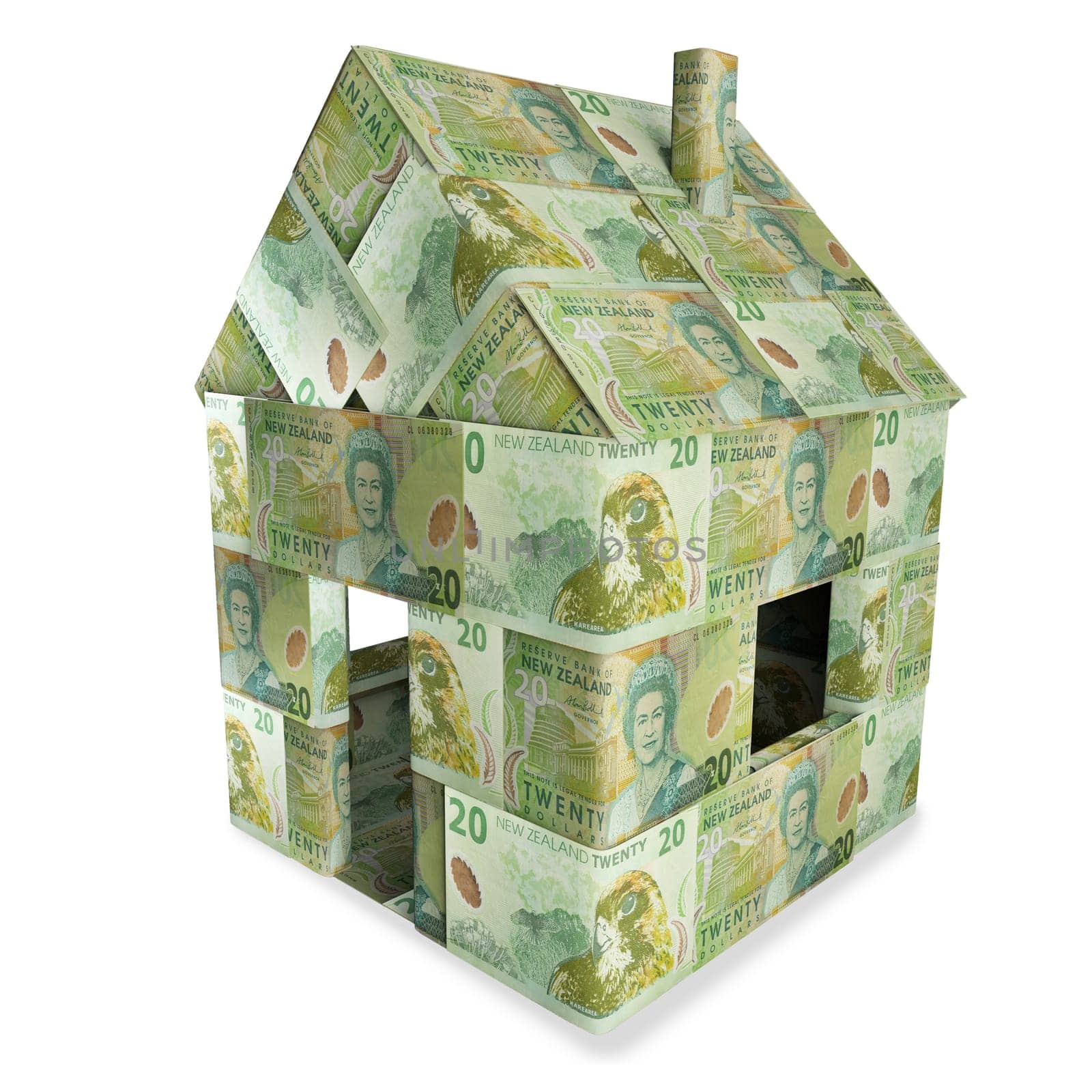 House of 20 New Zealand dollars banknotes