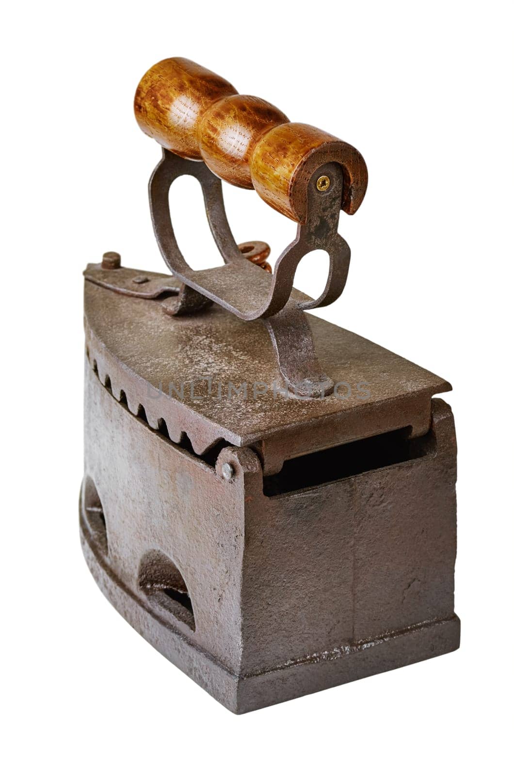 Old Smoothing Iron Over The White Background