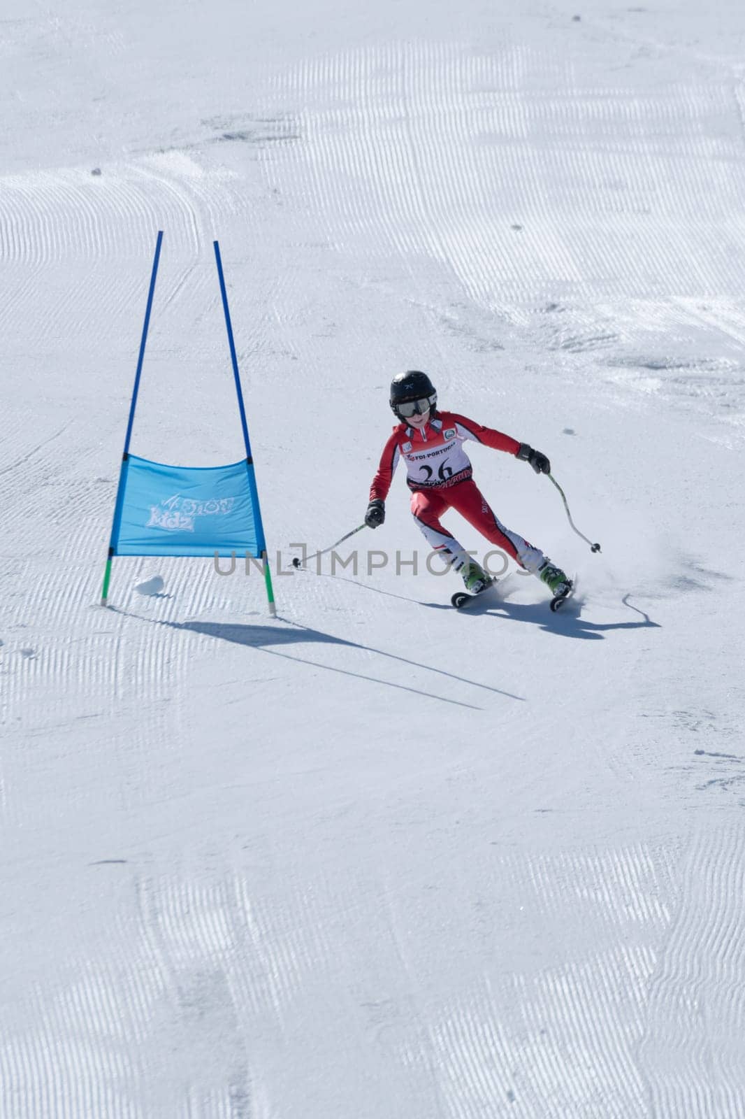 COVILHA, PORTUGAL - APRIL 2, 2017:  Gustavo Tavares during the National Ski  Championships at Serra da Estrela, Covilha, Portugal.