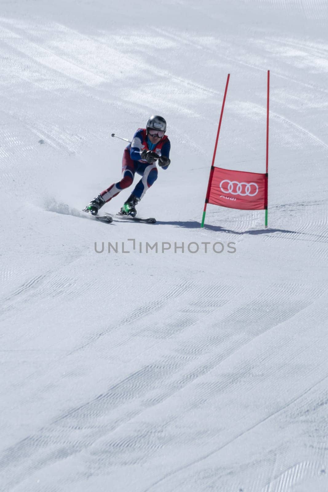 COVILHA, PORTUGAL - APRIL 2, 2017:  Mario Carvalho during the National Ski  Championships at Serra da Estrela, Covilha, Portugal.