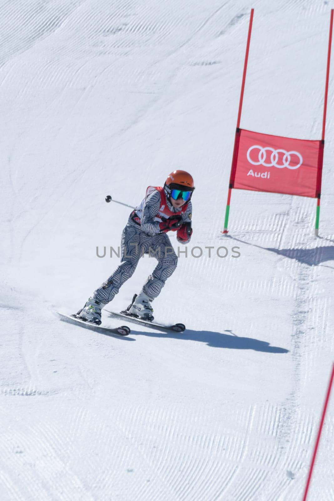 COVILHA, PORTUGAL - APRIL 2, 2017:  Joao Silva during the National Ski  Championships at Serra da Estrela, Covilha, Portugal.