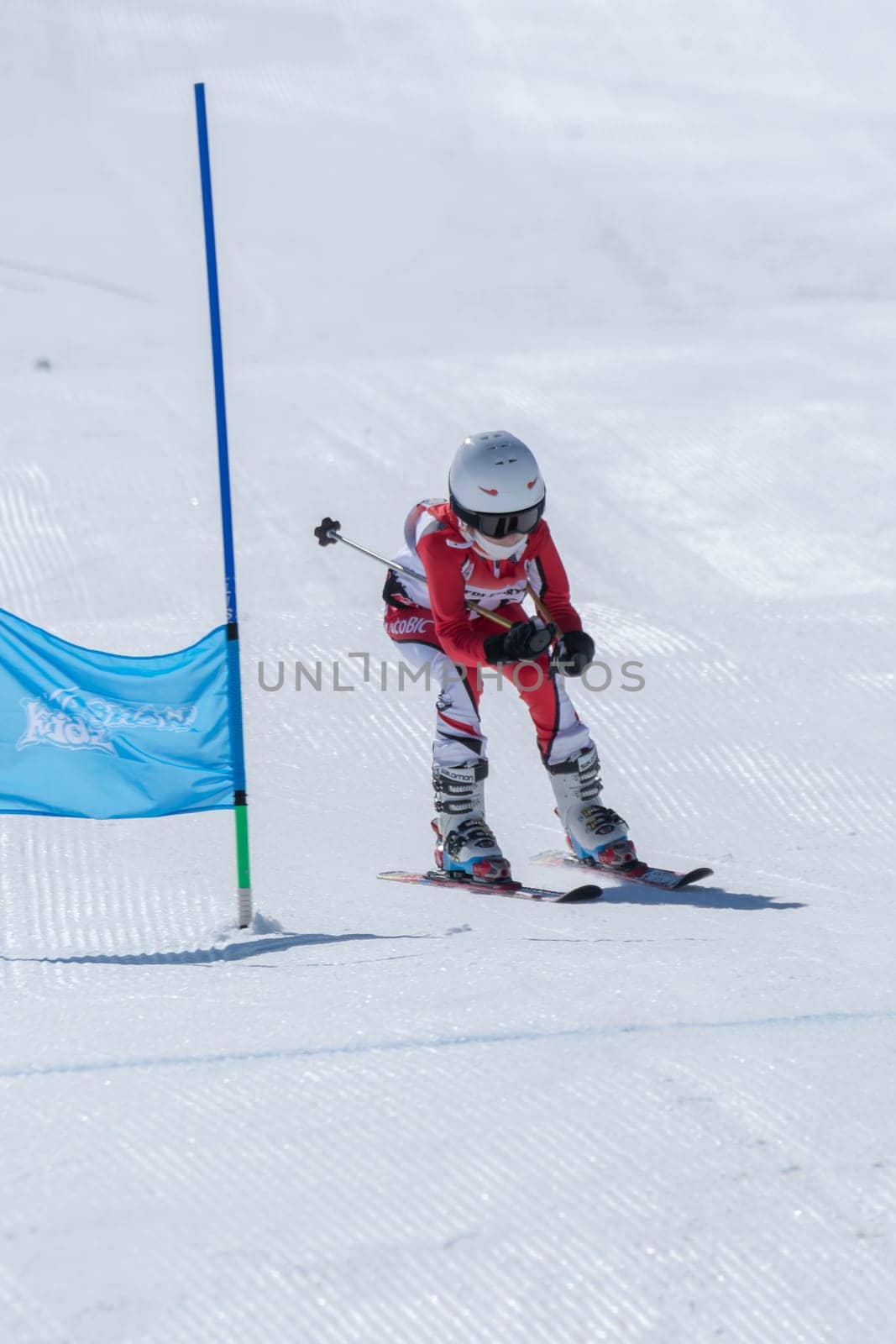 COVILHA, PORTUGAL - APRIL 2, 2017:  Barbara Silva during the National Ski  Championships at Serra da Estrela, Covilha, Portugal.
