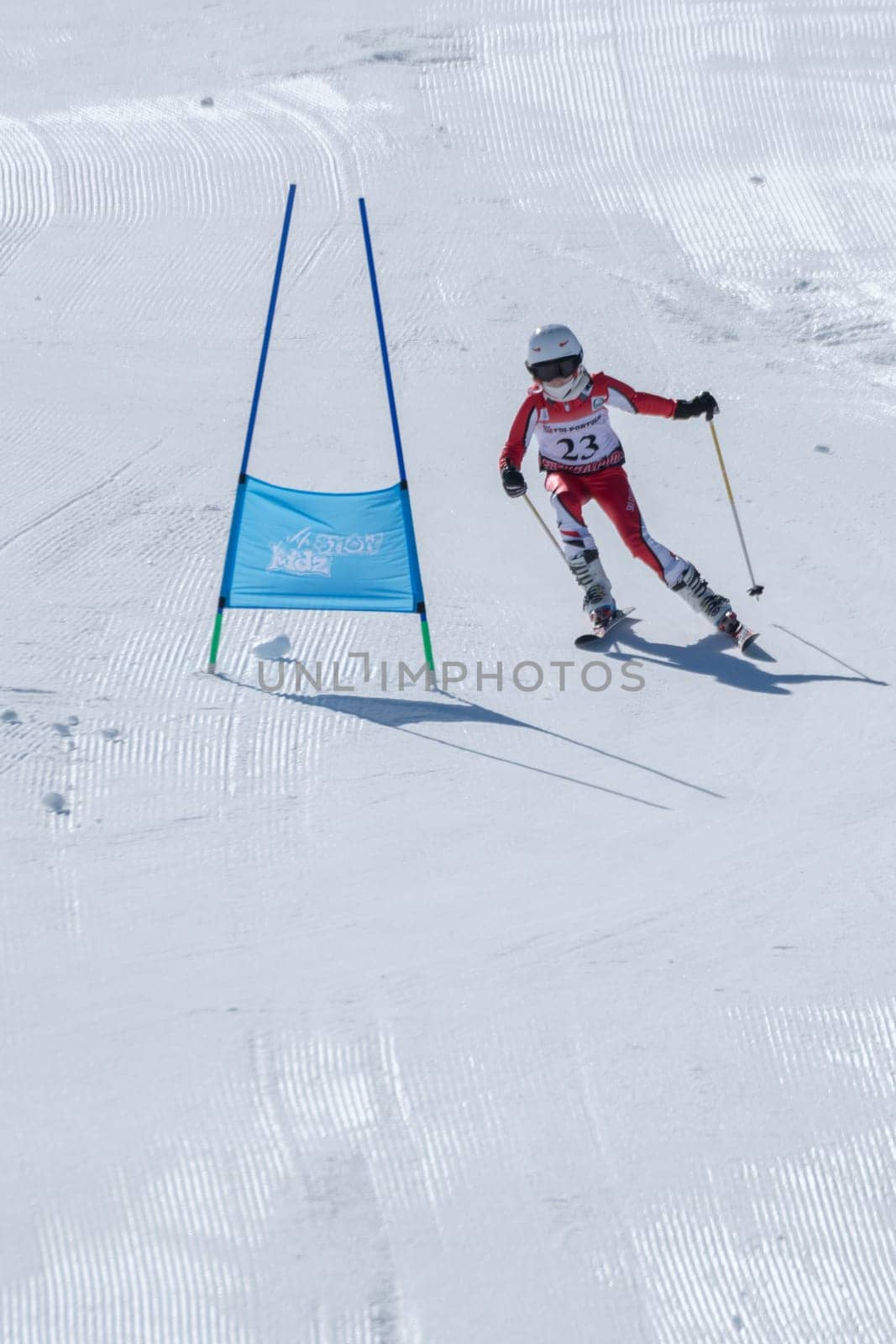 COVILHA, PORTUGAL - APRIL 2, 2017:  Barbara Silva during the National Ski  Championships at Serra da Estrela, Covilha, Portugal.