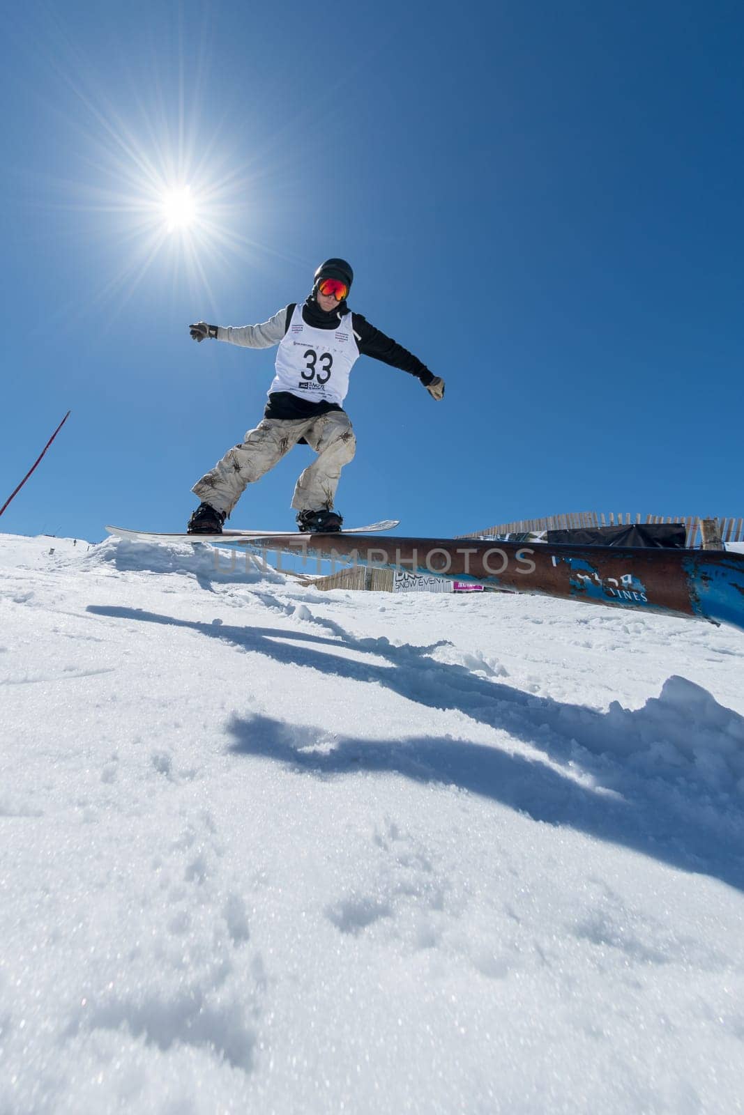 COVILHA, PORTUGAL - APRIL 2, 2017:  Robinson Weiske during the National Snowboard  Championships at Serra da Estrela, Covilha, Portugal.