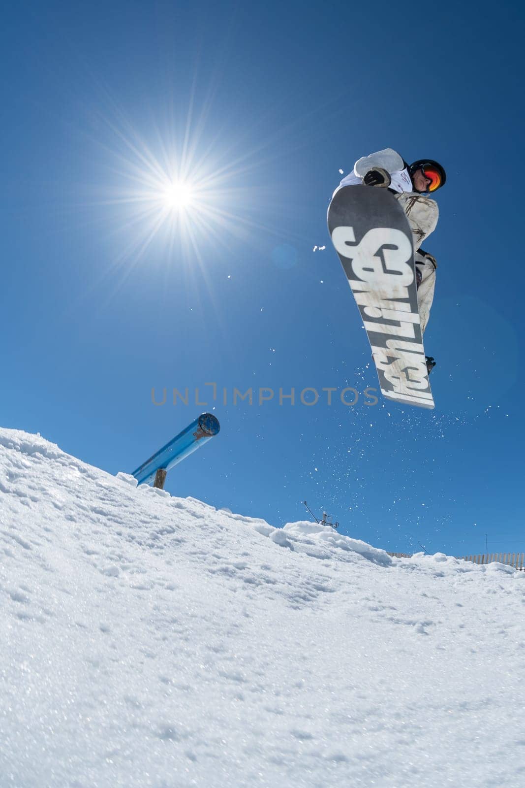 COVILHA, PORTUGAL - APRIL 2, 2017:  Robinson Weiske during the National Snowboard  Championships at Serra da Estrela, Covilha, Portugal.