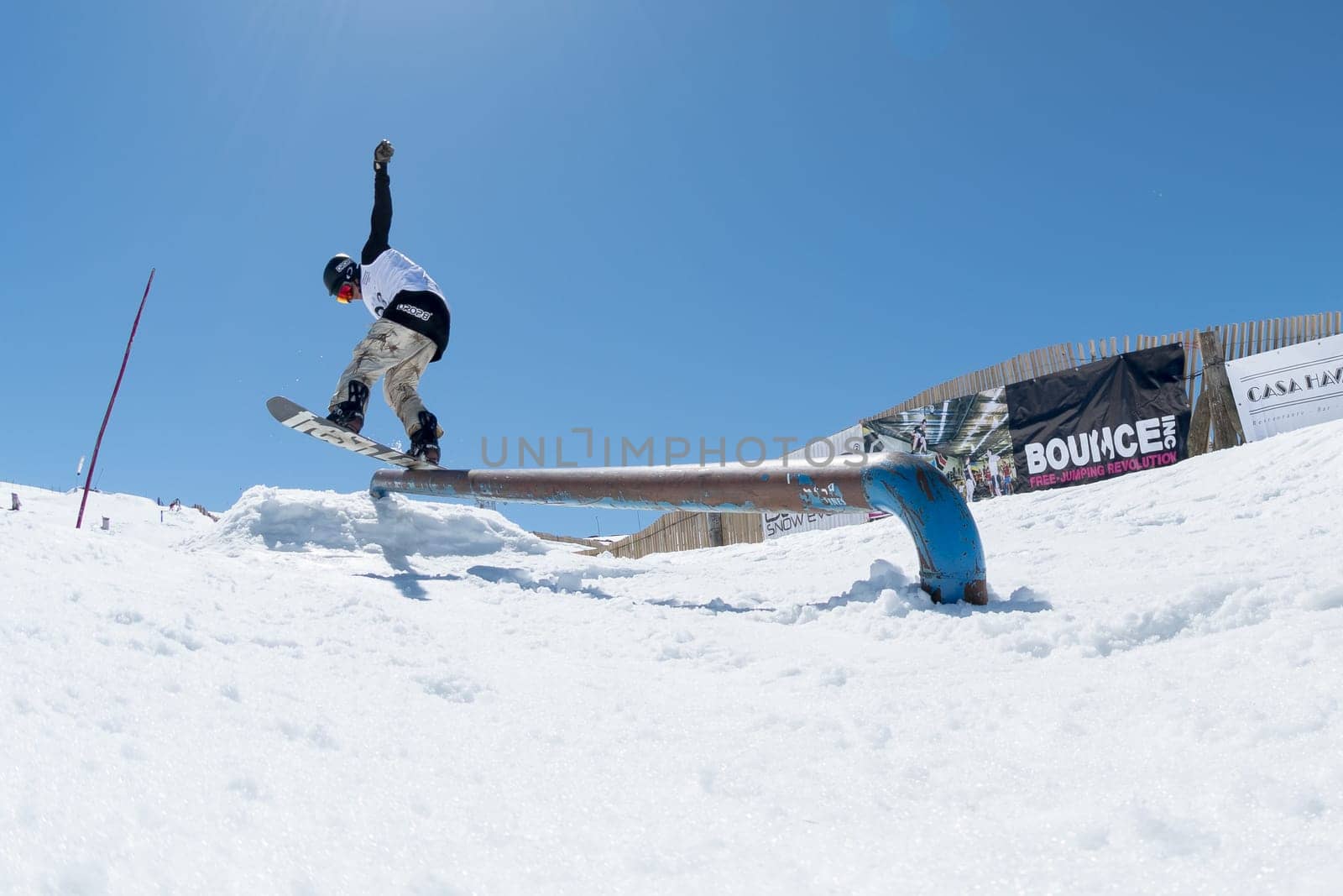 COVILHA, PORTUGAL - APRIL 2, 2017:  Robinson Weiske during the National Snowboard  Championships at Serra da Estrela, Covilha, Portugal.