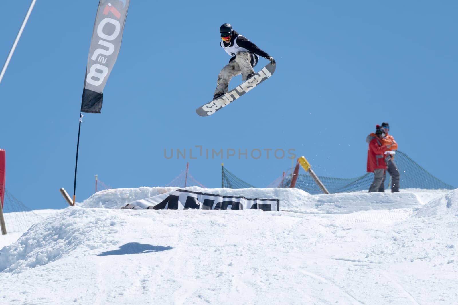 COVILHA, PORTUGAL - APRIL 2, 2017:  Robinson Weiske during the National Snowboard  Championships at Serra da Estrela, Covilha, Portugal.