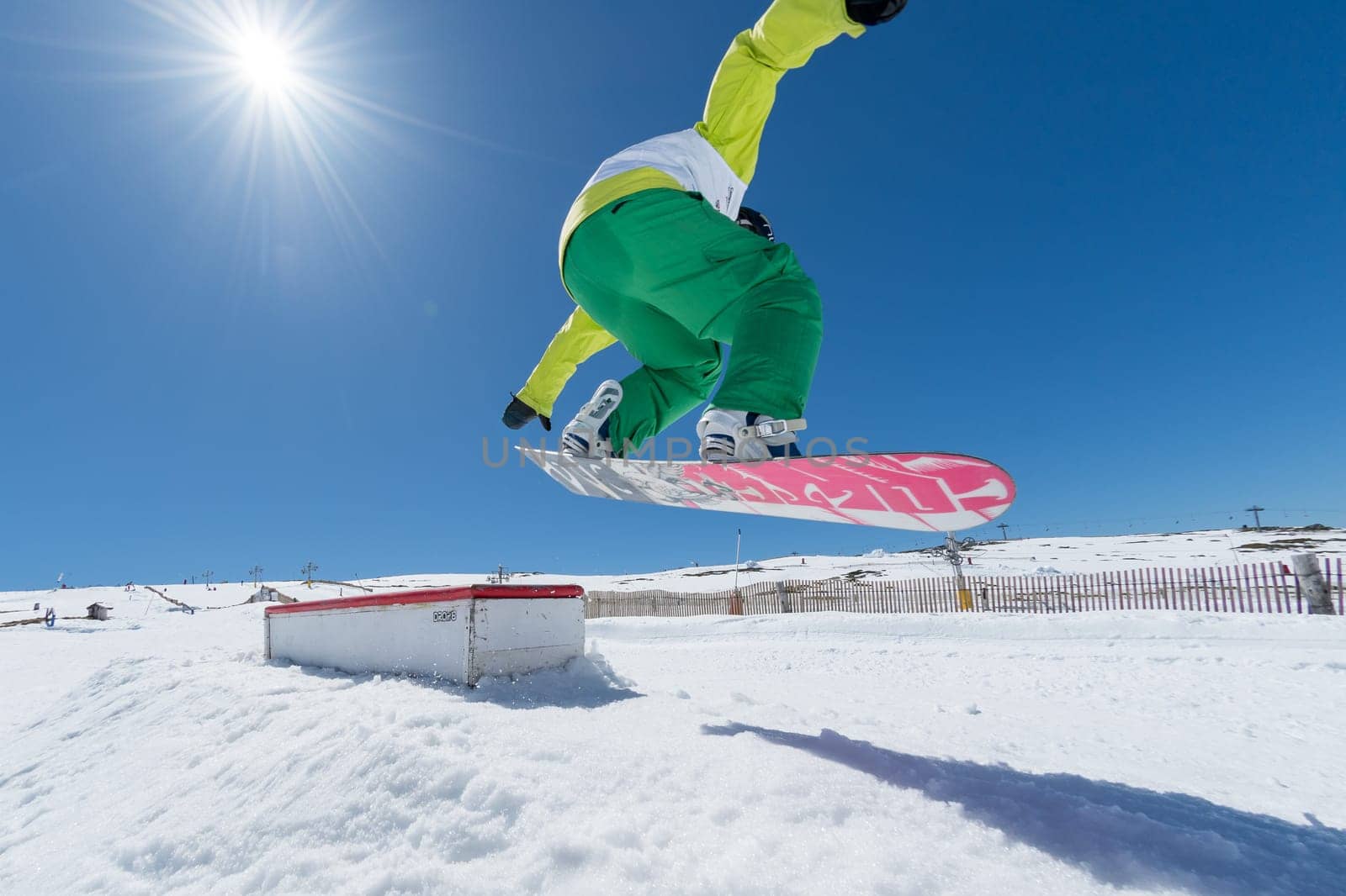 COVILHA, PORTUGAL - APRIL 2, 2017:  Henrique Nunes during the National Snowboard  Championships at Serra da Estrela, Covilha, Portugal.