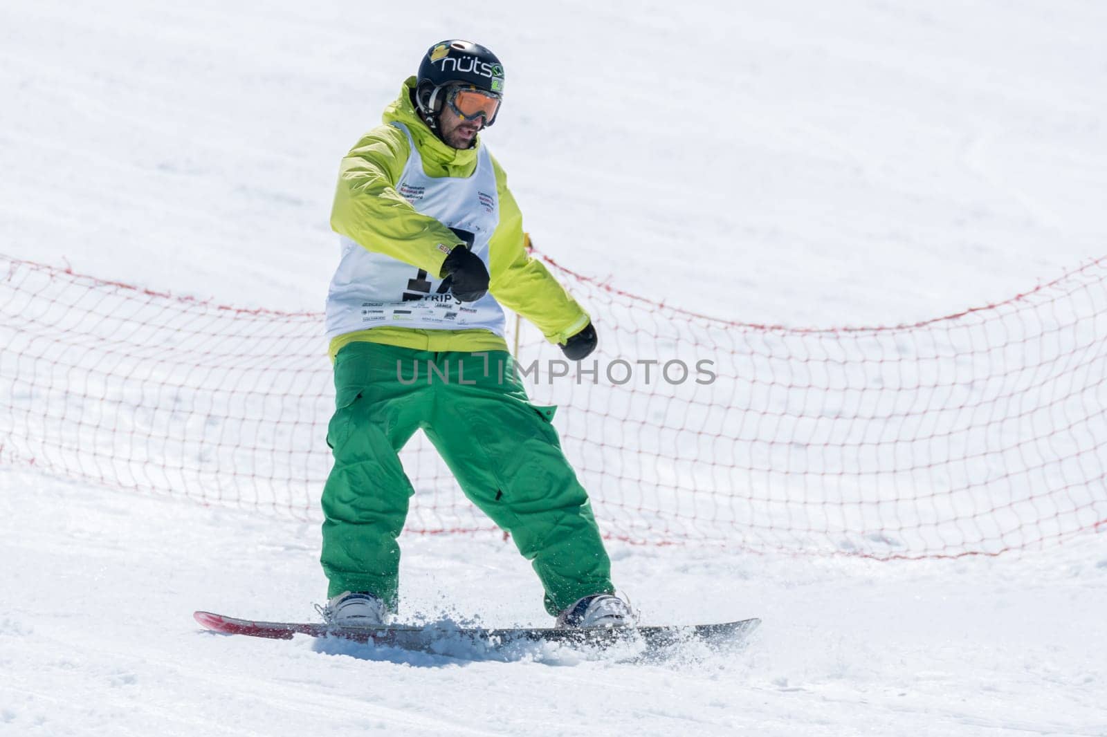 COVILHA, PORTUGAL - APRIL 2, 2017:  Henrique Nunes during the National Snowboard  Championships at Serra da Estrela, Covilha, Portugal.