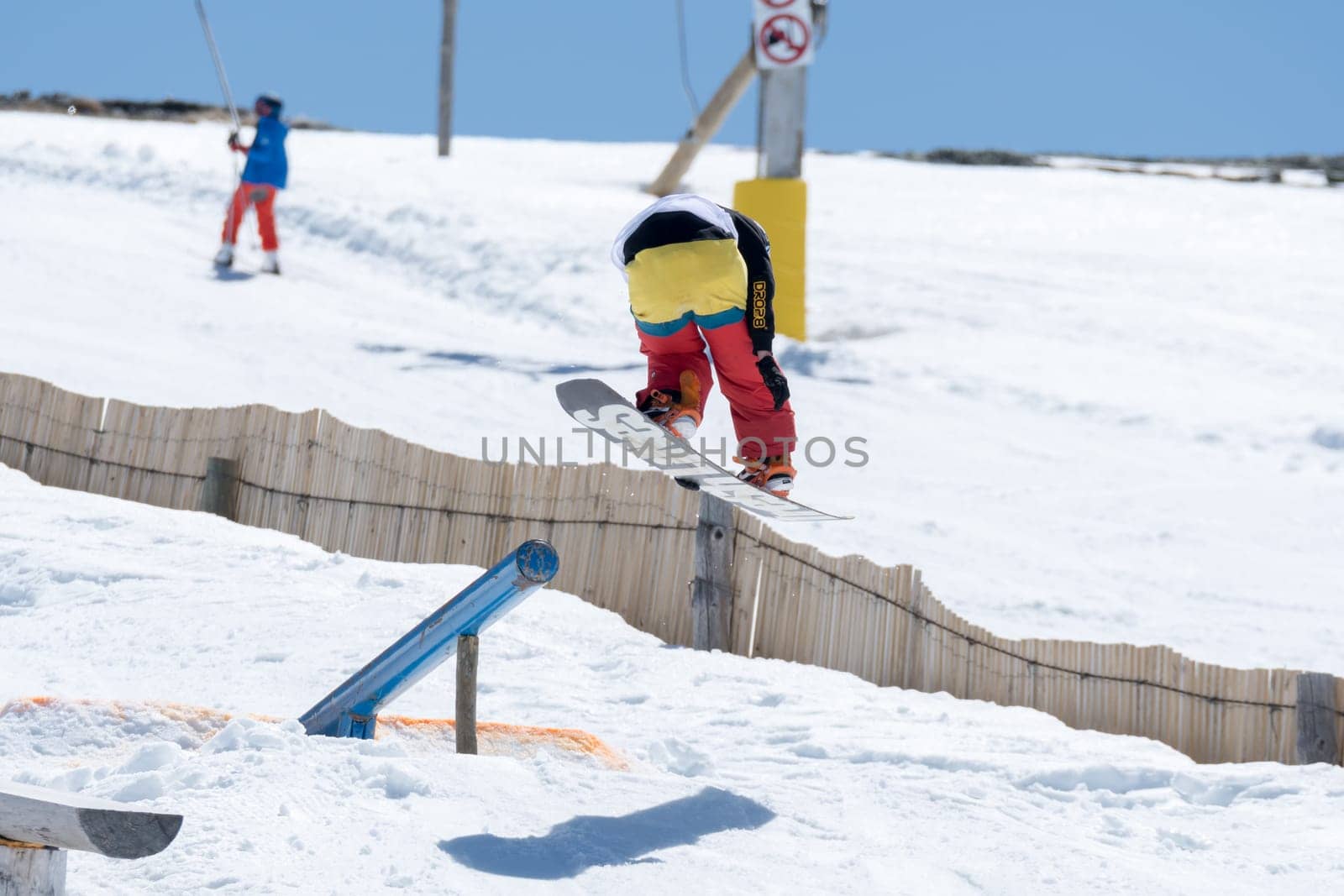 COVILHA, PORTUGAL - APRIL 2, 2017:  Michael Cruz during the National Snowboard  Championships at Serra da Estrela, Covilha, Portugal.